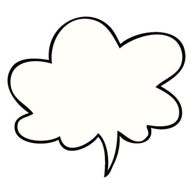 Konuşma baloncuklu basit bir çizgi film konuşma kabarcığı