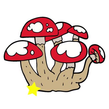 Basit bir çizgi film mantarı döngüsü.