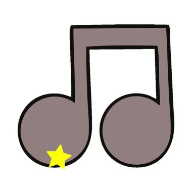 Basit bir döngü animasyonu. Müzik notasının sevimli çizgi filmi.