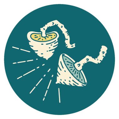 Dövme stili mantarların basit bir döngü canlandırma simgesi