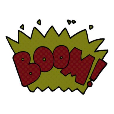 Basit bir çizgi roman tarzı çizgi film sözcüğü bum.