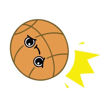 Basket topunun basit bir düz renkli çizgi filmi.