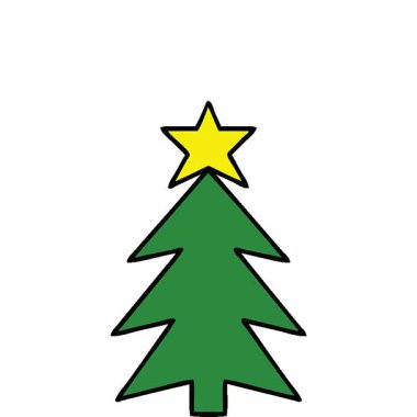 Basit bir noel ağacı çizgi filminin animasyonu.