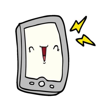 Basit bir döngülü sevimli çizgi film cep telefonu.