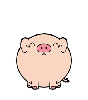 Basit bir domuz çizgi filmi.