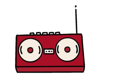 Basit bir döngü animasyonu, sevimli bir müzik seti çizgi filmi.