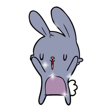 Basit bir döngülü sevimli çizgi film tavşanı