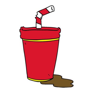 Basit bir çizgi film gazoz bardağı.