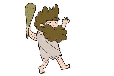 Basit bir çizgi film karakteri mağara adamı.