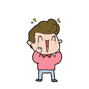 Basit bir döngü çizgi filmi heyecanlı bir adam