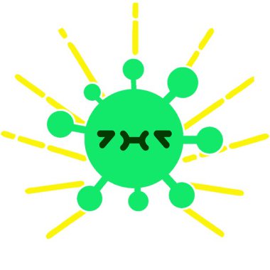 Basit bir döngü animasyonu ezilmiş bir virüs