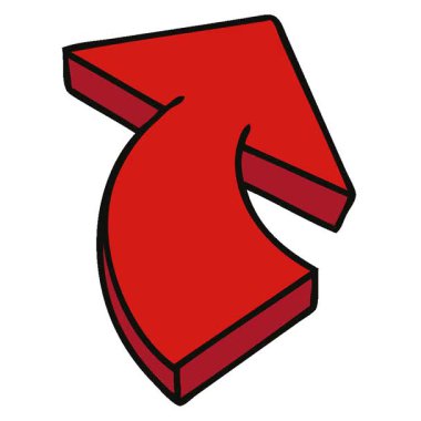 Basit bir döngü hareketli el çizimi çizgi film oku