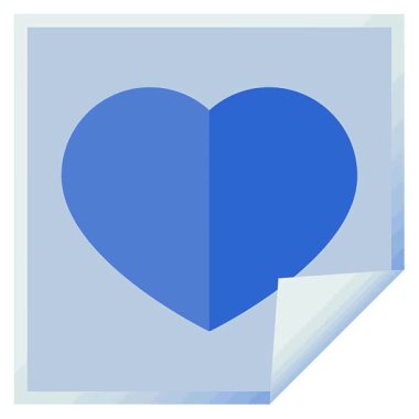 Basit bir döngülü kalp sembolü grafik vektör illüstrasyon kare etiketi