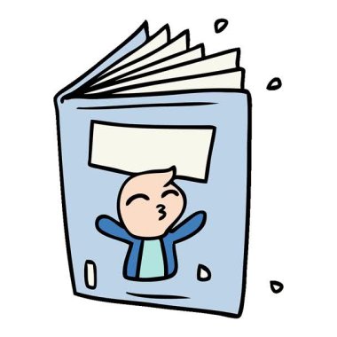 Basit bir el çizimi çizgi film karalaması.