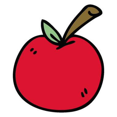 Basit bir döngü hareketli el çizimi çizgi film elması