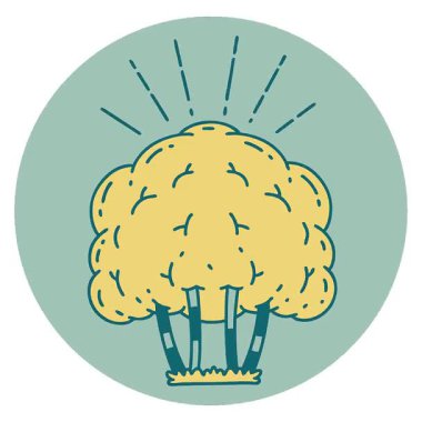 Dövme stili bir ağacın basit bir döngü canlandırma simgesi