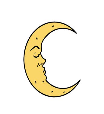 Hilal şeklinde basit bir döngü dövmesi.