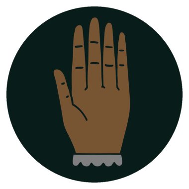 Basit bir döngü animasyon ikonik dövme tarzı bir el resmi