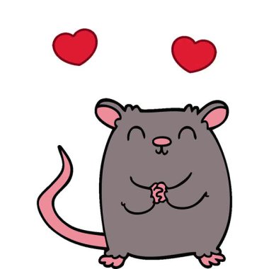 Basit bir çizgi film animasyonu Mutlu fare karalaması