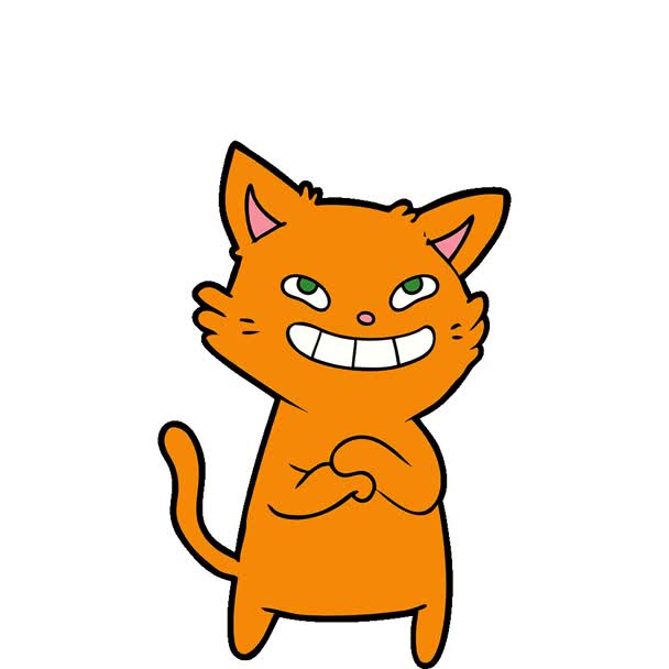 Simple Bucle Animado Feliz Gato Dibujos Animados — Vídeo de stock