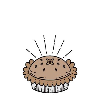 Geleneksel dövme stilinin basit bir canlandırması. Harika bir turta.