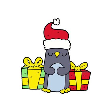 Basit bir döngü animasyonu sevimli bir Noel pengueni