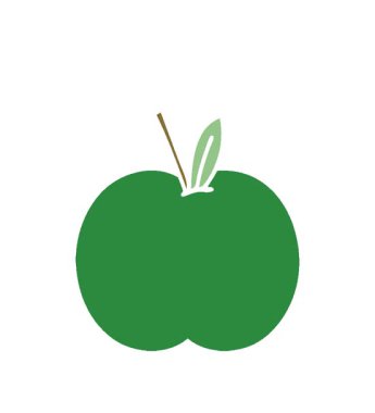 Basit bir canlandırma düz renkli sulu bir elmanın retro karikatürü.