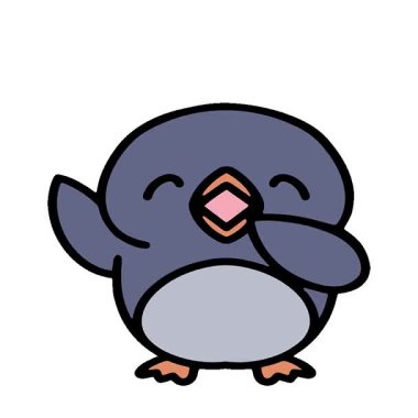 Basit bir döngülü sevimli çizgi film pengueni.