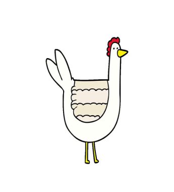 Basit bir çizgi film tavuğu.