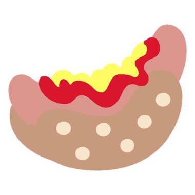 Ketçap ve hardallı basit bir sosisli sandviç.