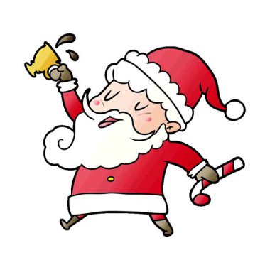 Sıcak kakaolu basit bir çizgi film Noel Baba 'sı