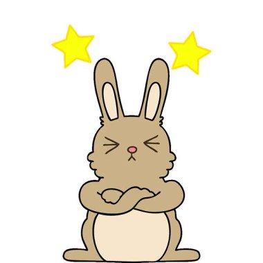 Basit bir döngü çizen çizgi film tavşanı.