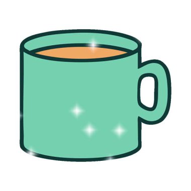 Basit bir döngü ikonik dövme tarzı kahve görüntüsü.