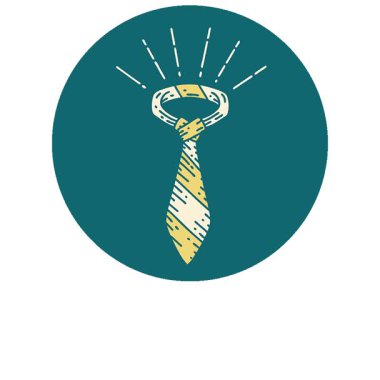 Dövme tarzı ofis kravatının basit bir canlandırma simgesi