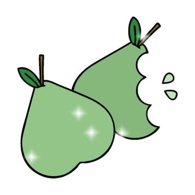 Basit bir döngülü yeşil armut çizgi filmi.