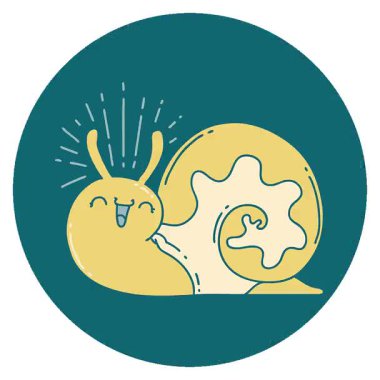 Dövme stili mutlu bir salyangozun basit bir döngü simgesi