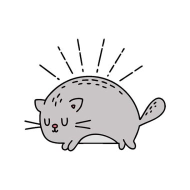 Geleneksel dövme stili mutlu bir kedinin basit bir döngü canlandırması