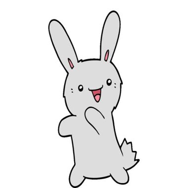 Basit bir çizgi film tavşanı.
