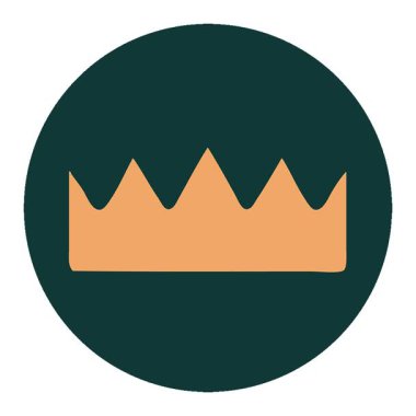 Basit bir döngü animasyon ikonik dövme tarzı taç görüntüsü