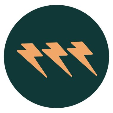 Basit bir döngü ikonik dövme tarzı ışıklandırma civataları görüntüsü