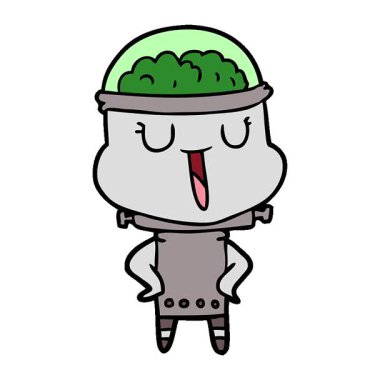 Basit bir döngülü mutlu çizgi film robotu.