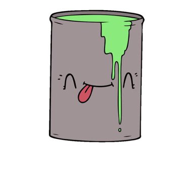 Basit bir çizgi film zehirli atığı.