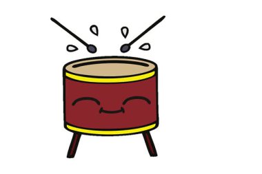 Basit bir döngülü sevimli bir davul çizgi filmi.