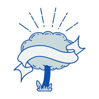 Dövme biçimli basit bir kıvrımlı kaydırma afişi