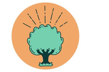 Dövme stili bir ağacın basit bir döngü canlandırma simgesi