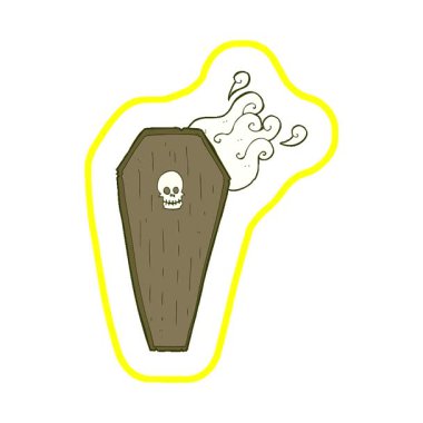 Basit bir döngü animasyonu ürkütücü çizgi film tabutu.