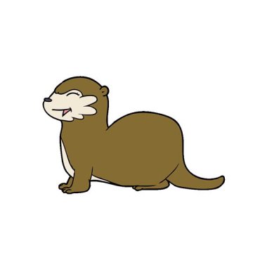 Basit bir döngülü gülen su samuru çizgi filmi.