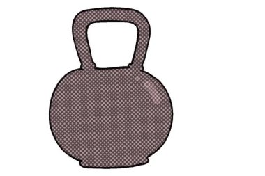 Basit bir döngü animasyonu çizilmiş karikatür 40 kg çaydanlık çanı ağırlığı