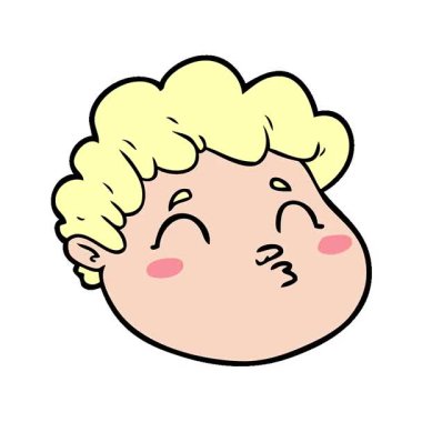 Basit bir çizgi film erkek yüzü.