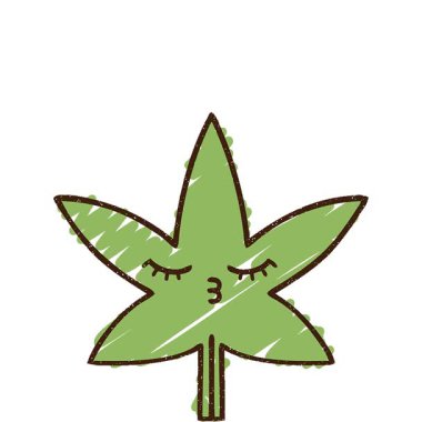 Basit bir döngü Cannabis Yaprak Tebeşir Çizimi